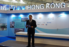 The Secretary for Transport and Housing, Professor Anthony Cheung Bing-leung, led a delegation of the Hong Kong Maritime and Port Board to attend Posidonia 2016 in Athens, Greece, on June 6 (Athens time). Photo shows Professor Cheung addressing the opening ceremony of the Hong Kong Pavilion at Posidonia 2016.