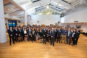 The Permanent Secretary for Transport and Housing (Transport), Mr Joseph Lai Yee Tak (first row, right), took picture with students, guests and company representatives.