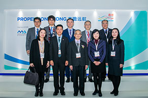 The Under Secretary for Transport and Housing, Dr Raymond So Wai-man and the HKMPB delegation attended Marintec China 2019 in Shanghai on 3 December 2019. Dr So (front row, third left) is pictured with the delegates at the Opening Ceremony of the Hong Kong SAR Pavilion.