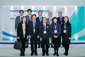 The Under Secretary for Transport and Housing, Dr Raymond So Wai-man and the HKMPB delegation attended Marintec China 2019 in Shanghai on 3 December 2019. Dr So (front row, third left) is pictured with the delegates at the Opening Ceremony of the Hong Kong SAR Pavilion.